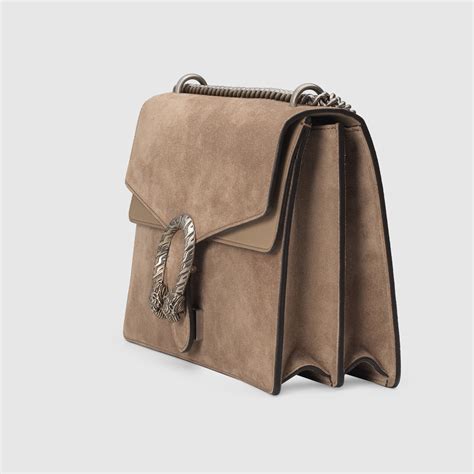 Dionysus small shoulder bag in light brown suede 